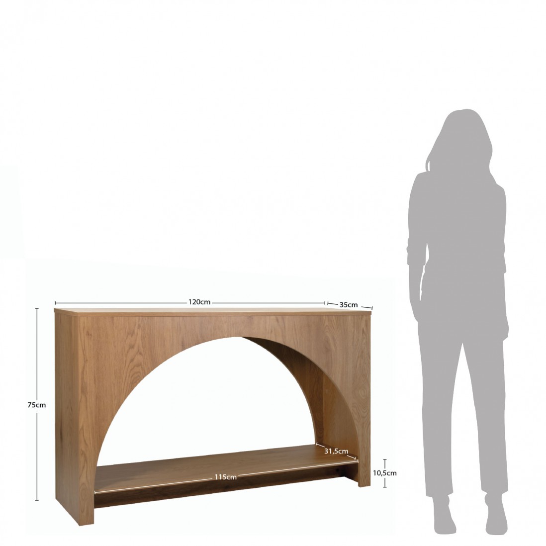 Wooden Console Sagitta Brown