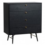 4-Drawer Wooden Chest of Drawers Volans Black