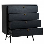 4-Drawer Wooden Chest of Drawers Volans Black