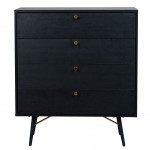 4-Drawer Wooden Chest of Drawers Volans Black