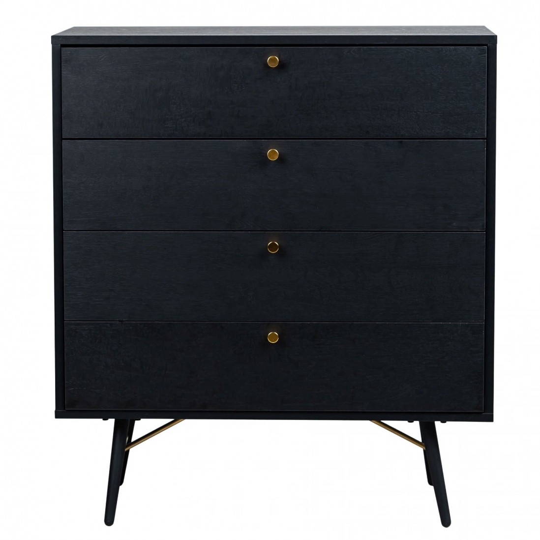 4-Drawer Wooden Chest of Drawers Volans Black