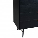 4-Drawer Wooden Chest of Drawers Volans Black