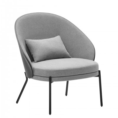 Metal and Fabric Armchair Gray