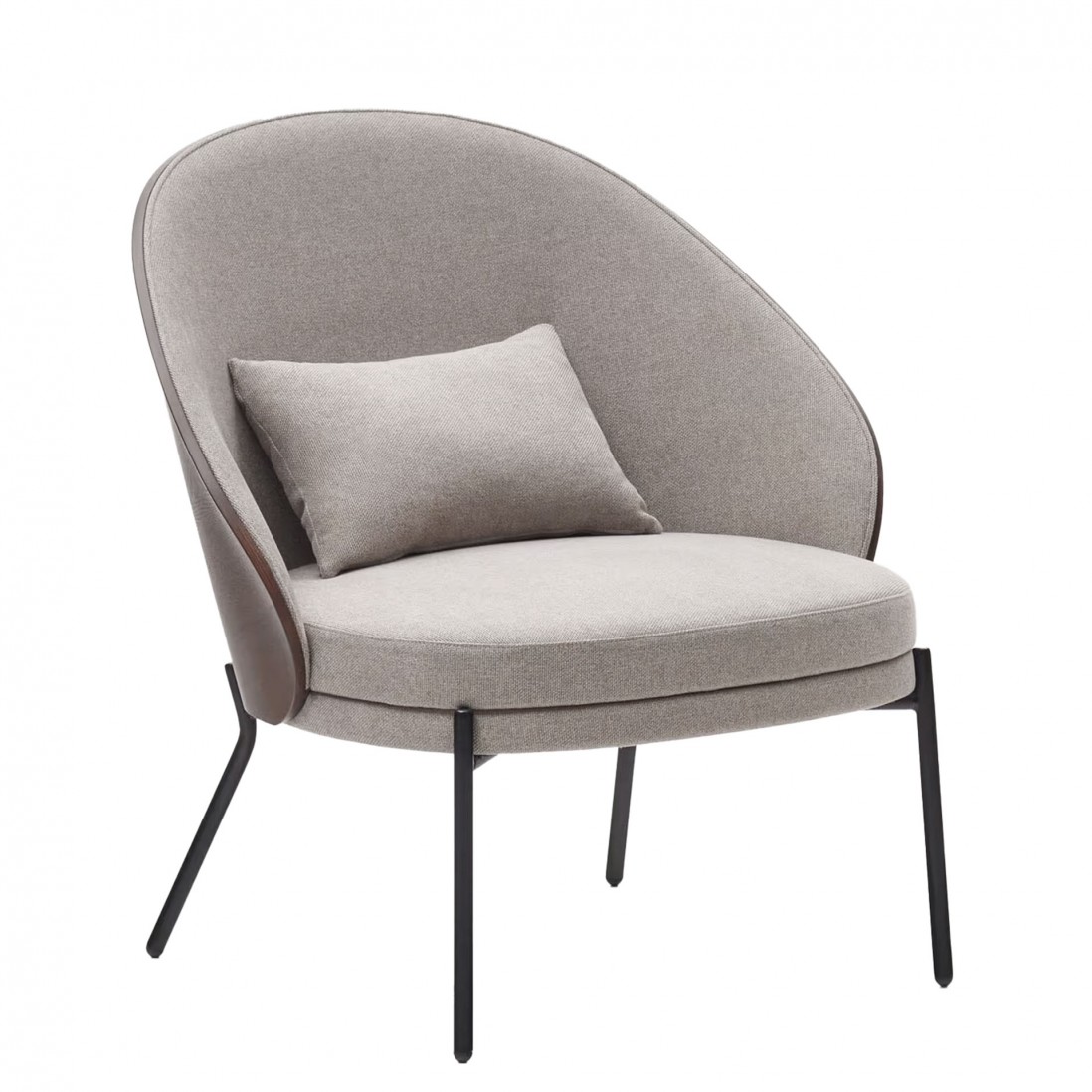 Metal and Fabric Armchair Taupe