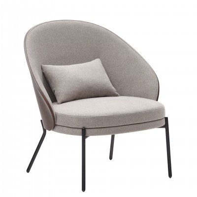 Metal and Fabric Armchair Taupe