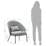 Metal and Fabric Armchair Gray