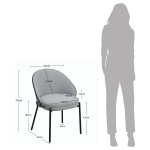 Silla de Comedor de Tejido Arles Gris