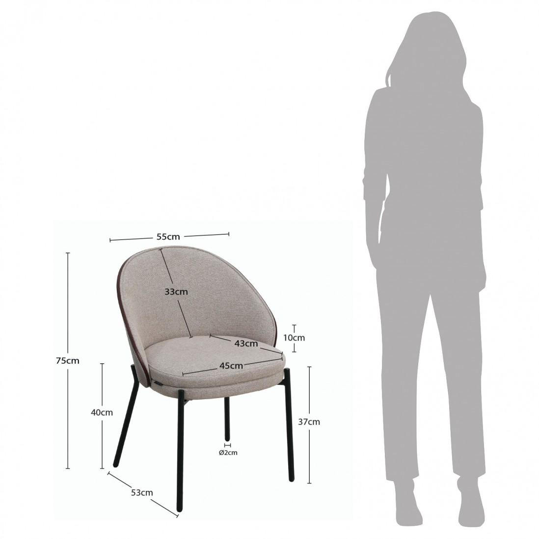 Silla de Comedor de Tejido Arles Gris Pardo