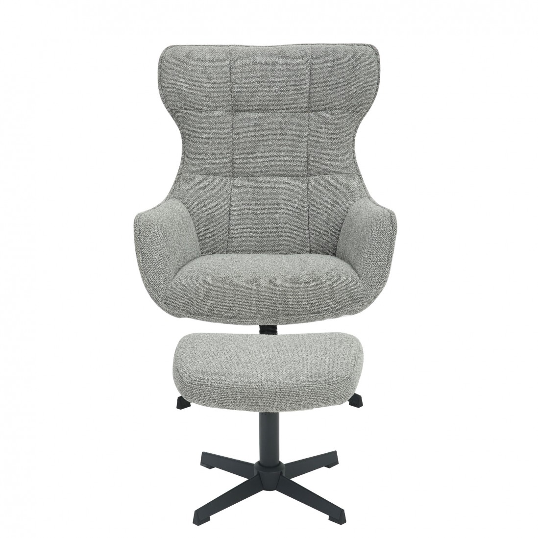 Armchair with Swivel and Reclining System with Footrest Rennes Gray