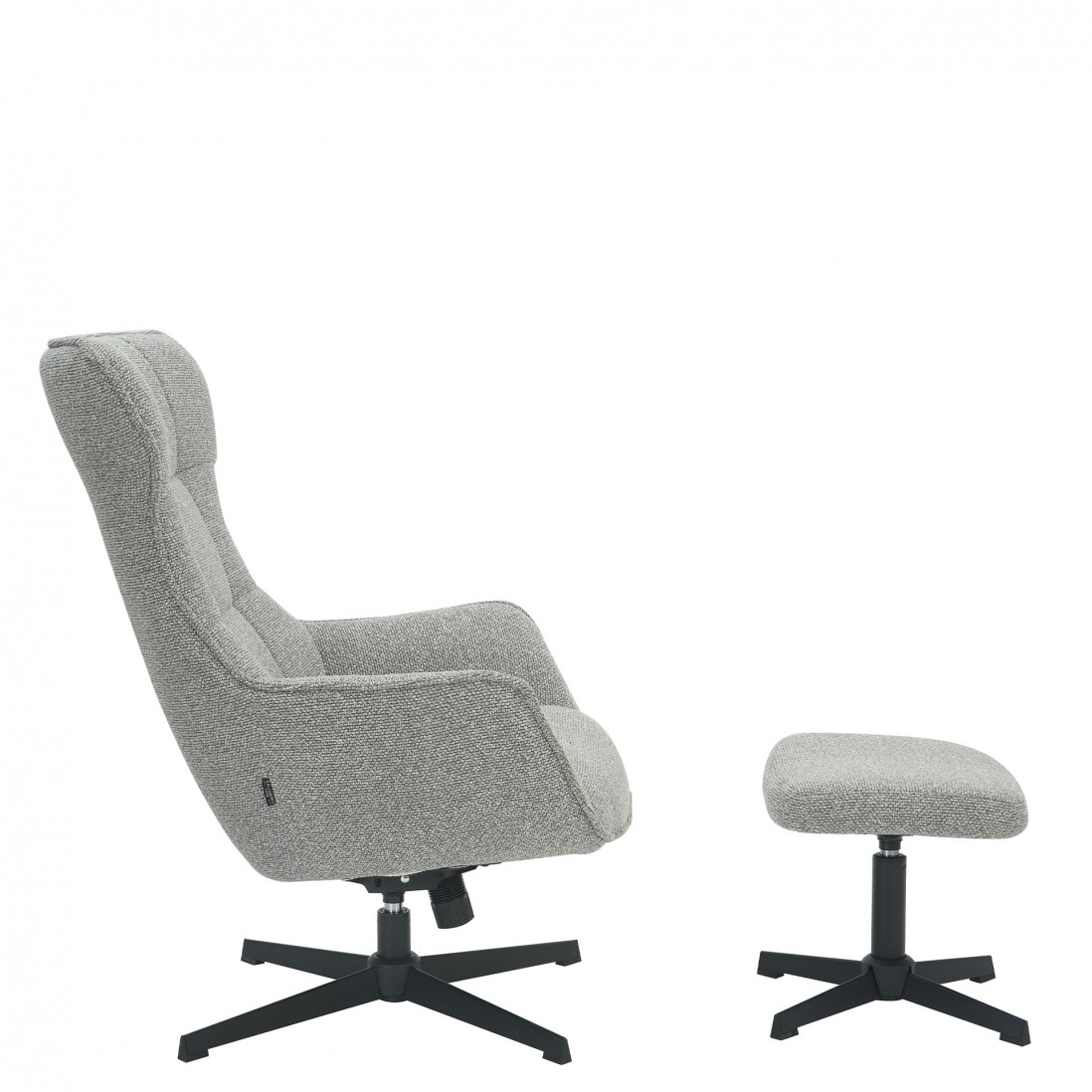 Armchair with Swivel and Reclining System with Footrest Rennes Gray
