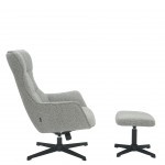 Armchair with Swivel and Reclining System with Footrest Rennes Gray