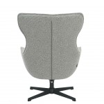 Armchair with Swivel and Reclining System with Footrest Rennes Gray