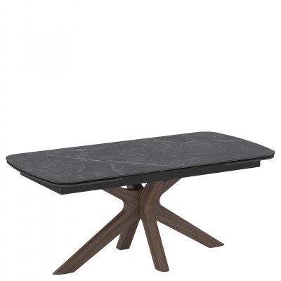 Extensible Dining Table with Ceramic Top Columba Black