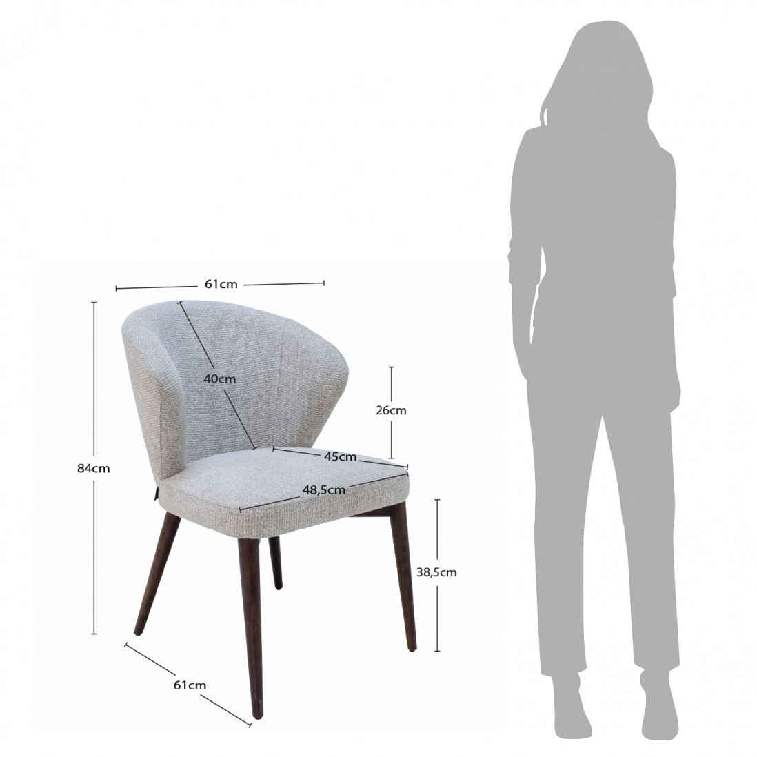 Silla de Comedor de Tejido Annecy Beige