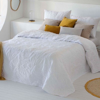 Mireya Floral Double Bed Bedspread White