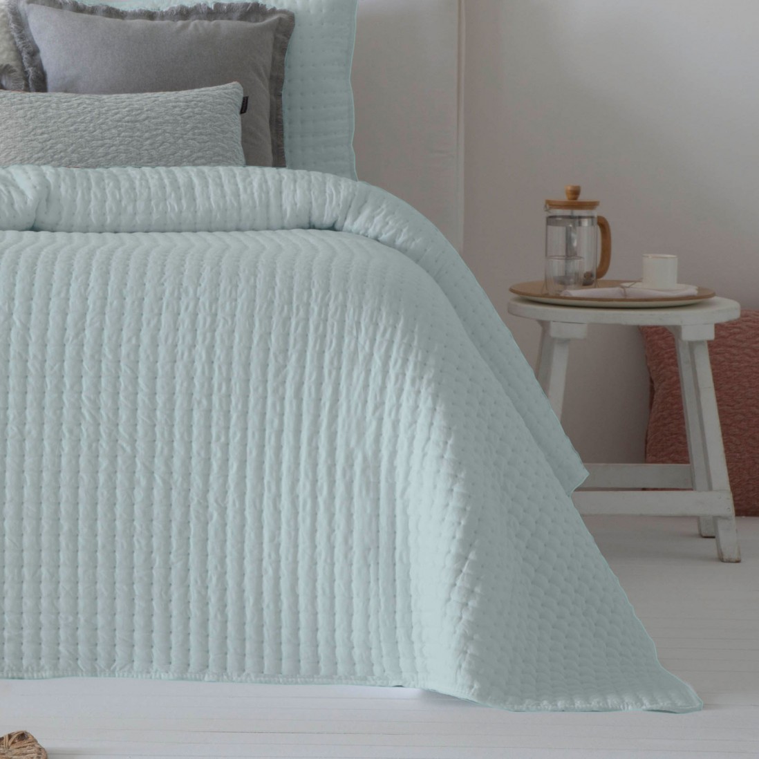 Colcha Cama de Casal Azara Geomtrico Verde