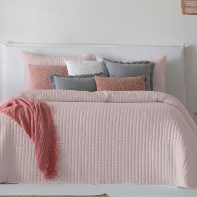 Azara Geometric Double Bed Bedspread Pink