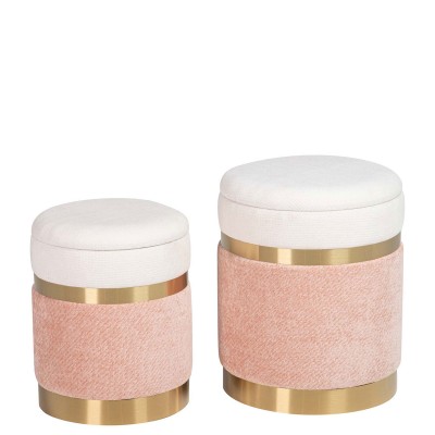 Metal and Fabric Pouf 090 Pink
