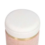 Pouf de Metal e Tecido 090 Rosa