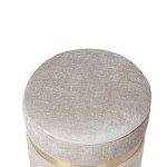 Pouf de Metal e Tecido 091 Cinzento