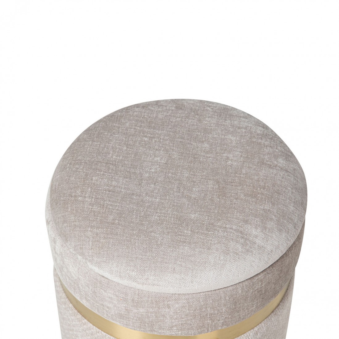 Pouf de Metal e Tecido 091 Cinzento