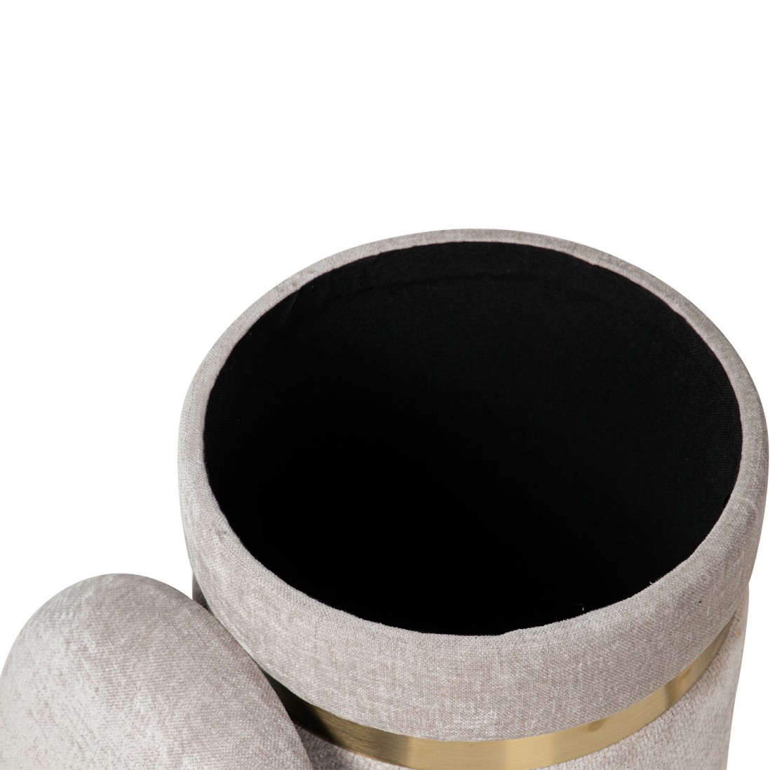 Pouf de Metal e Tecido 091 Cinzento
