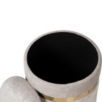 Pouf de Metal e Tecido 091 Cinzento