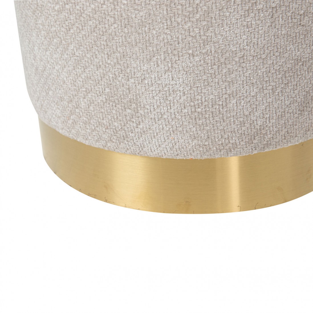 Pouf de Metal e Tecido 091 Cinzento