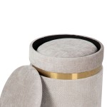 Pouf de Metal e Tecido 091 Cinzento