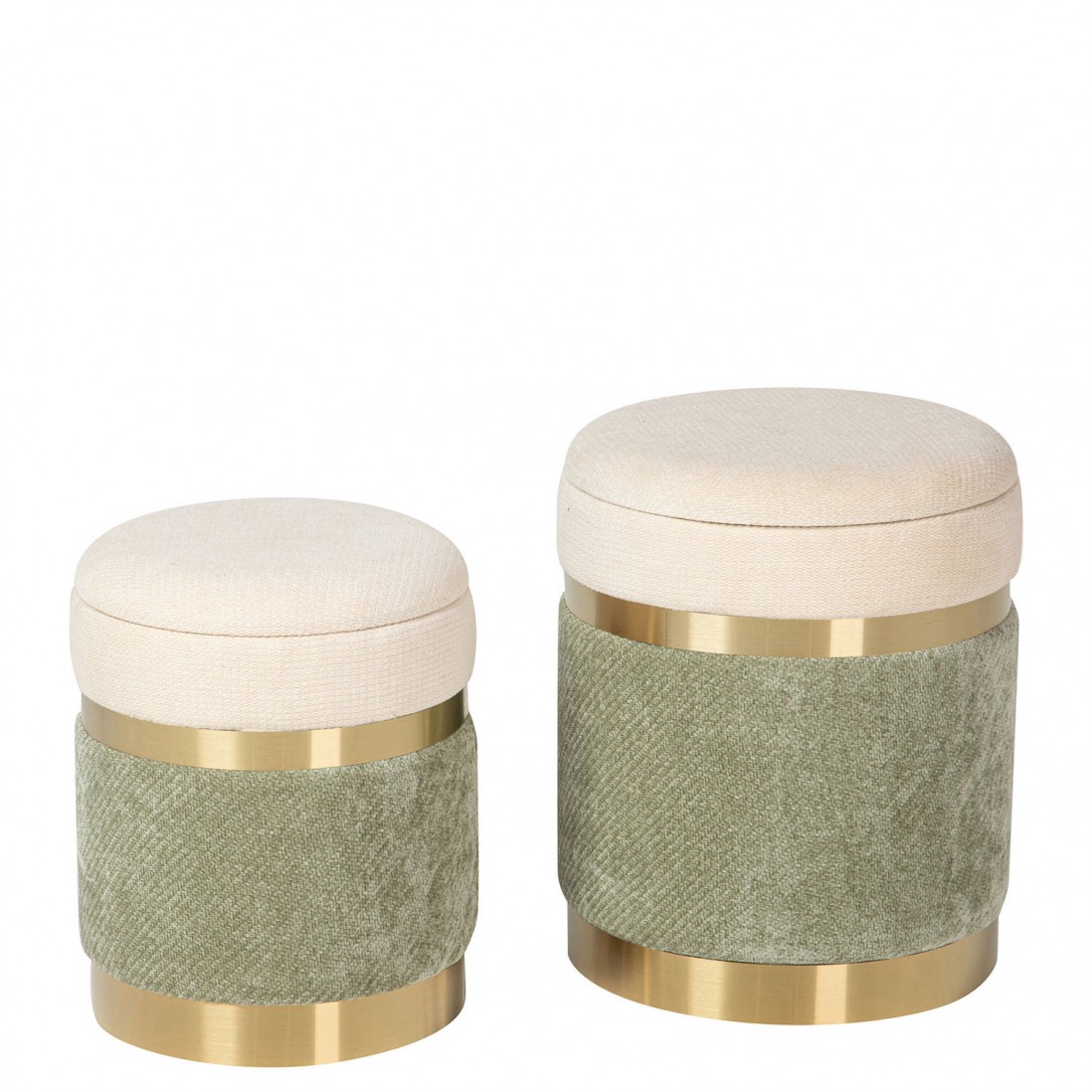 Pouf de Metal e Tecido 092 Verde