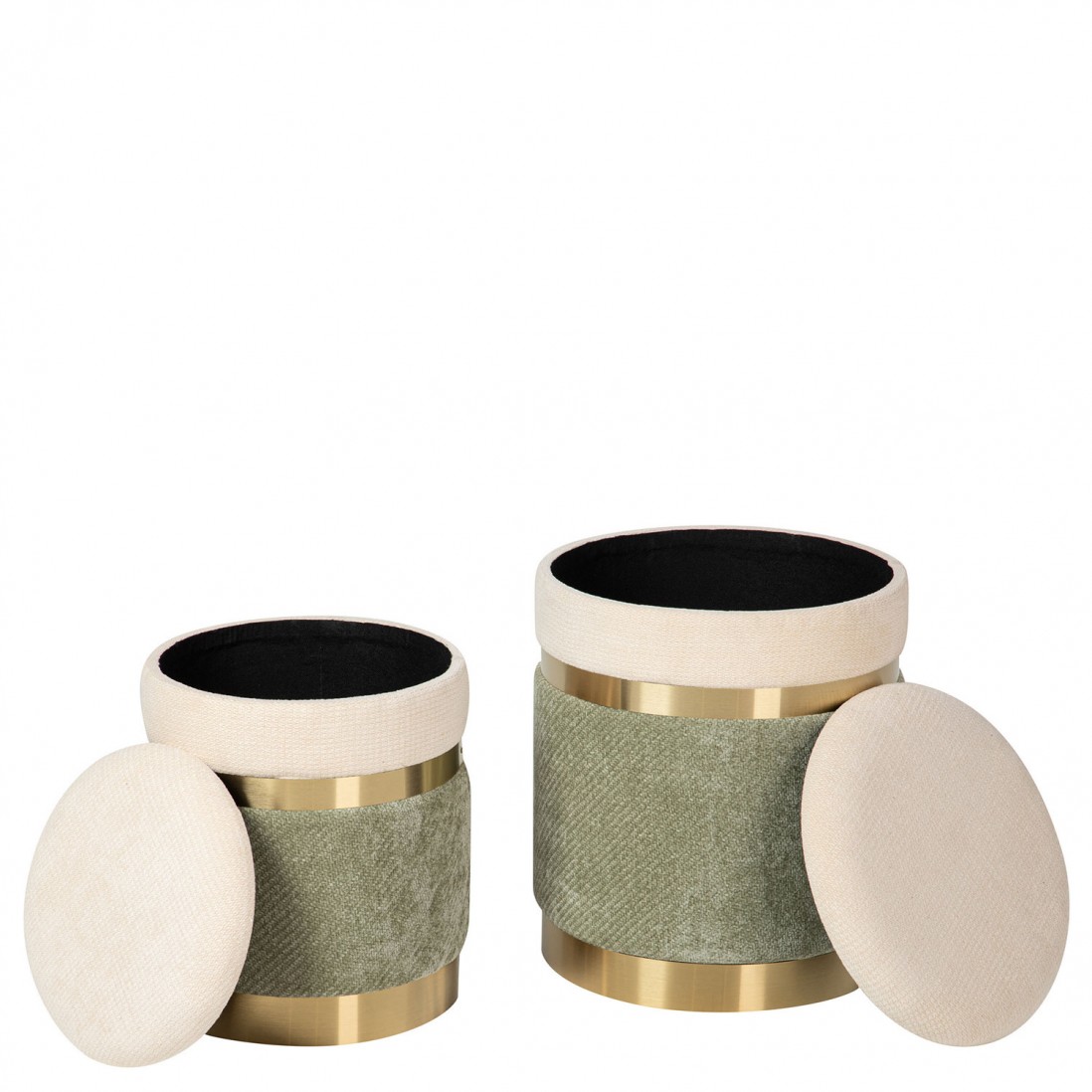 Pouf de Metal e Tecido 092 Verde