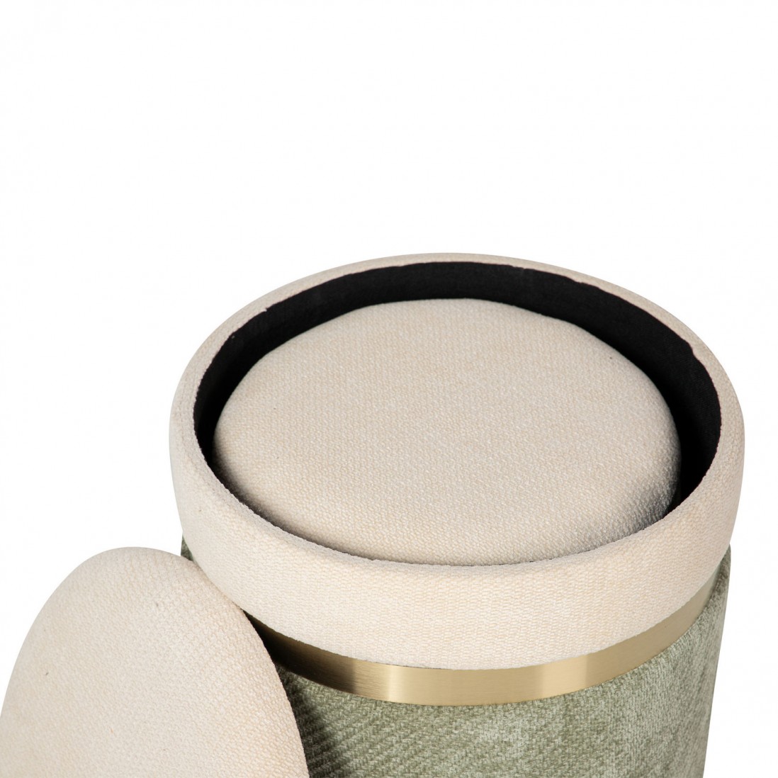 Pouf de Metal e Tecido 092 Verde