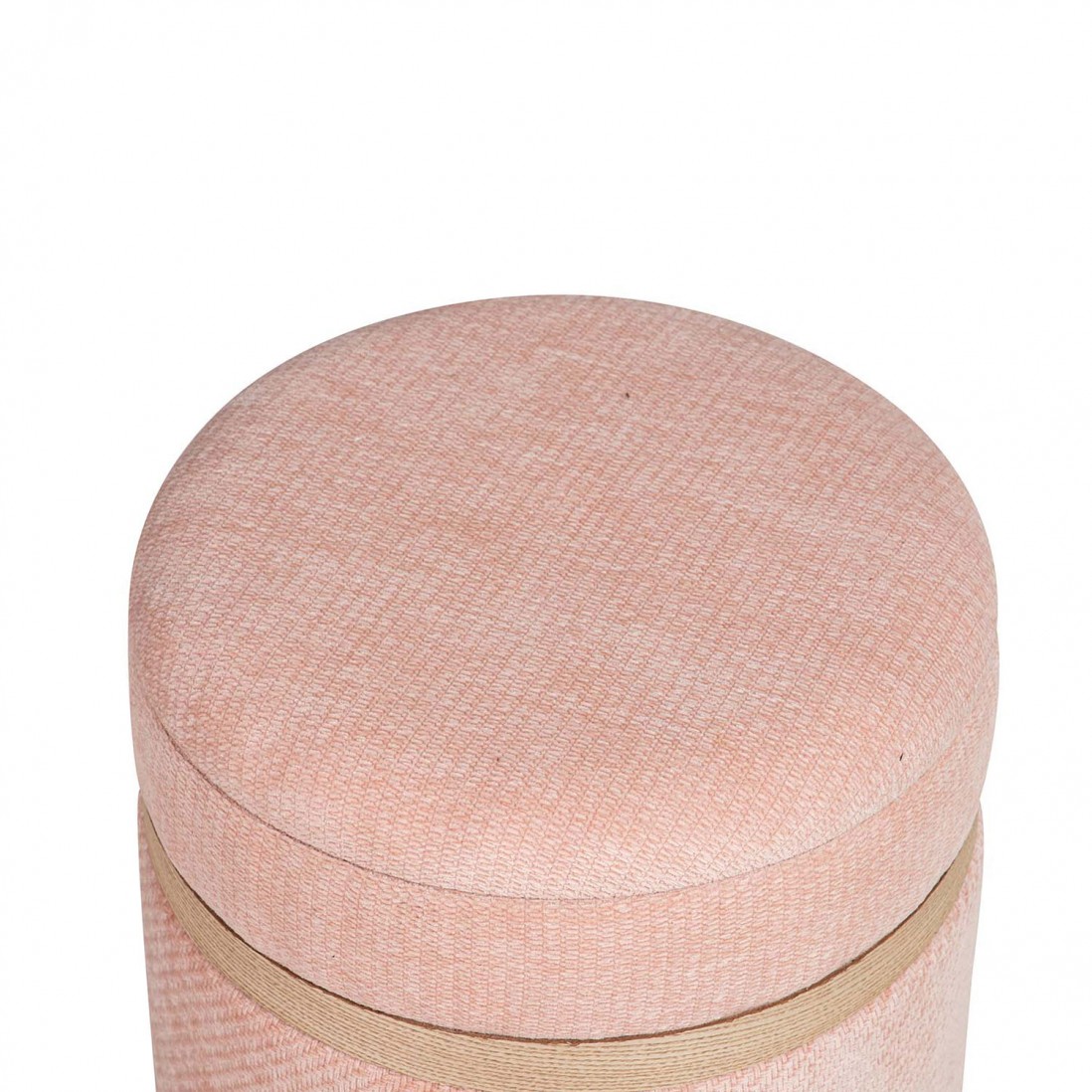 Pouf de Madeira e Tecido 098 Rosa