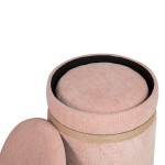 Pouf de Madeira e Tecido 098 Rosa