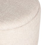 Pouf de Madeira e Tecido 100 Bege