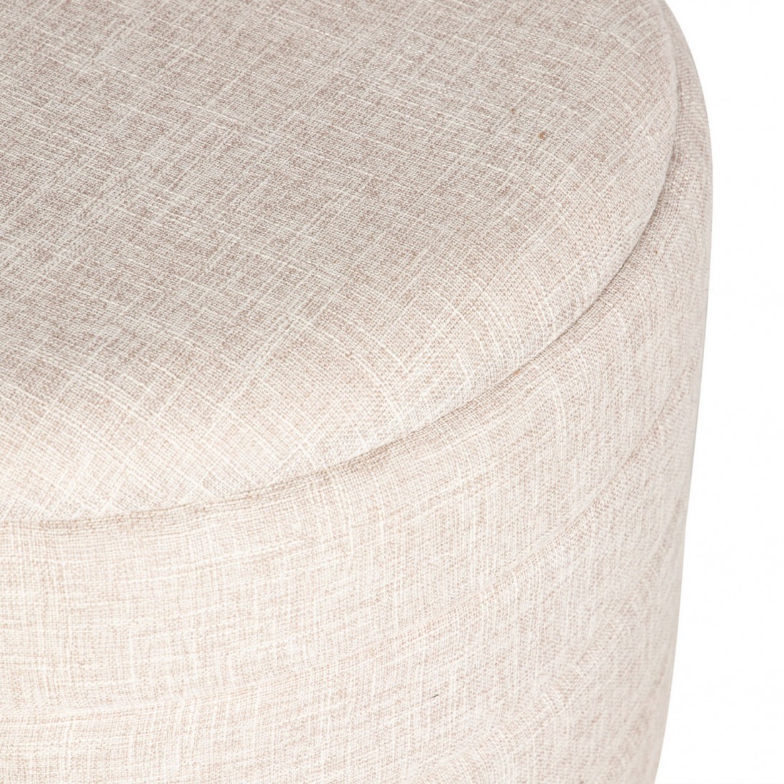 Pouf de Madeira e Tecido 100 Bege