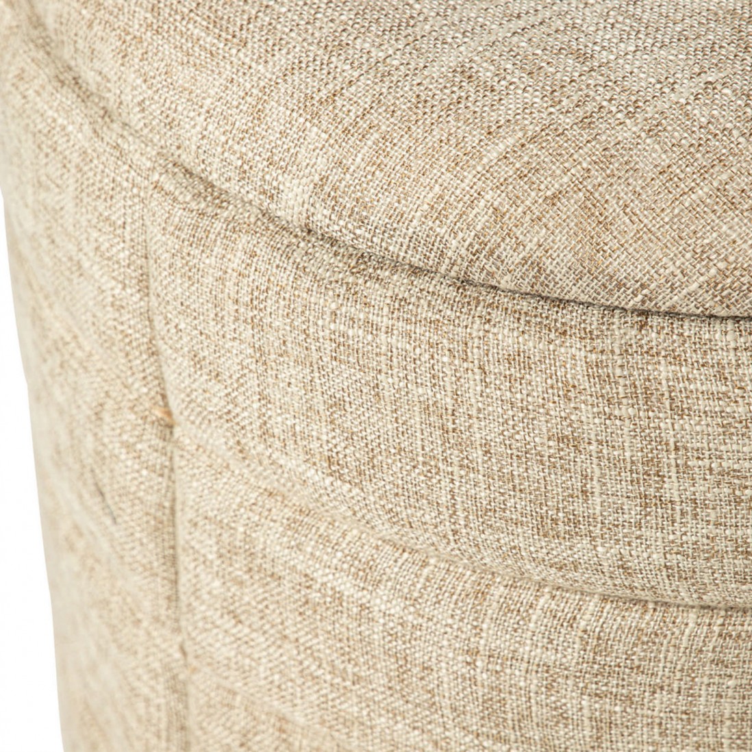 Pouf de Madeira e Tecido 100 Bege