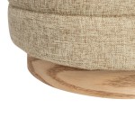 Pouf de Madeira e Tecido 100 Bege