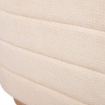 Pouf de Madeira e Tecido 101 Bege