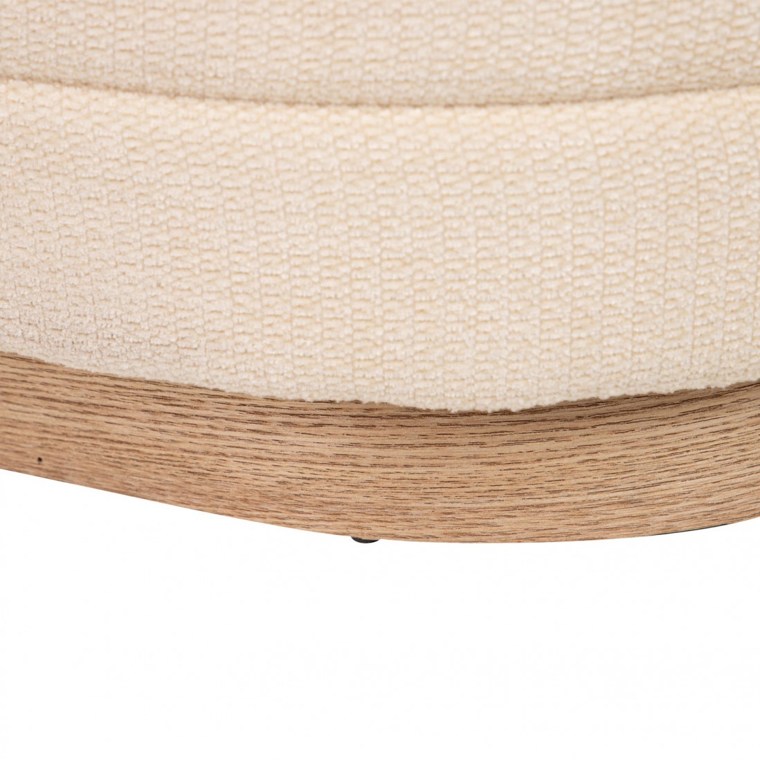 Pouf de Madeira e Tecido 101 Bege