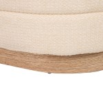 Pouf de Madeira e Tecido 101 Bege