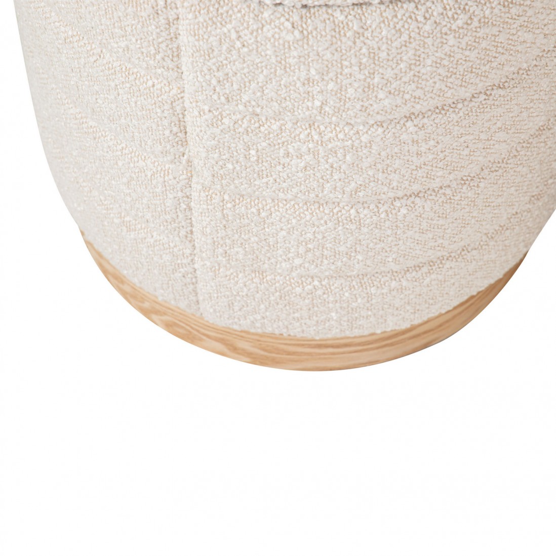Pouf de Madeira e Tecido 102 Bege