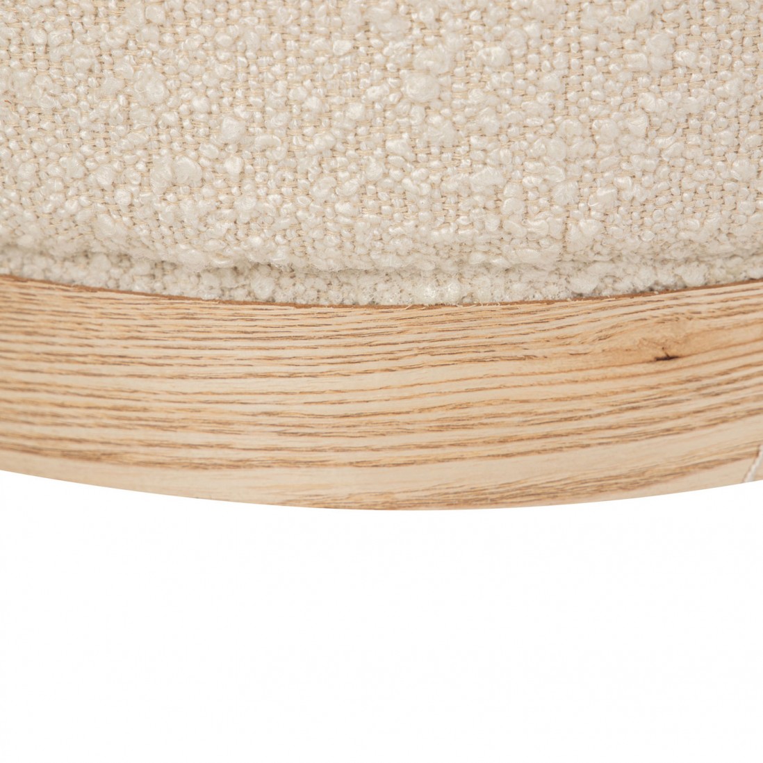 Pouf de Madeira e Tecido 102 Bege