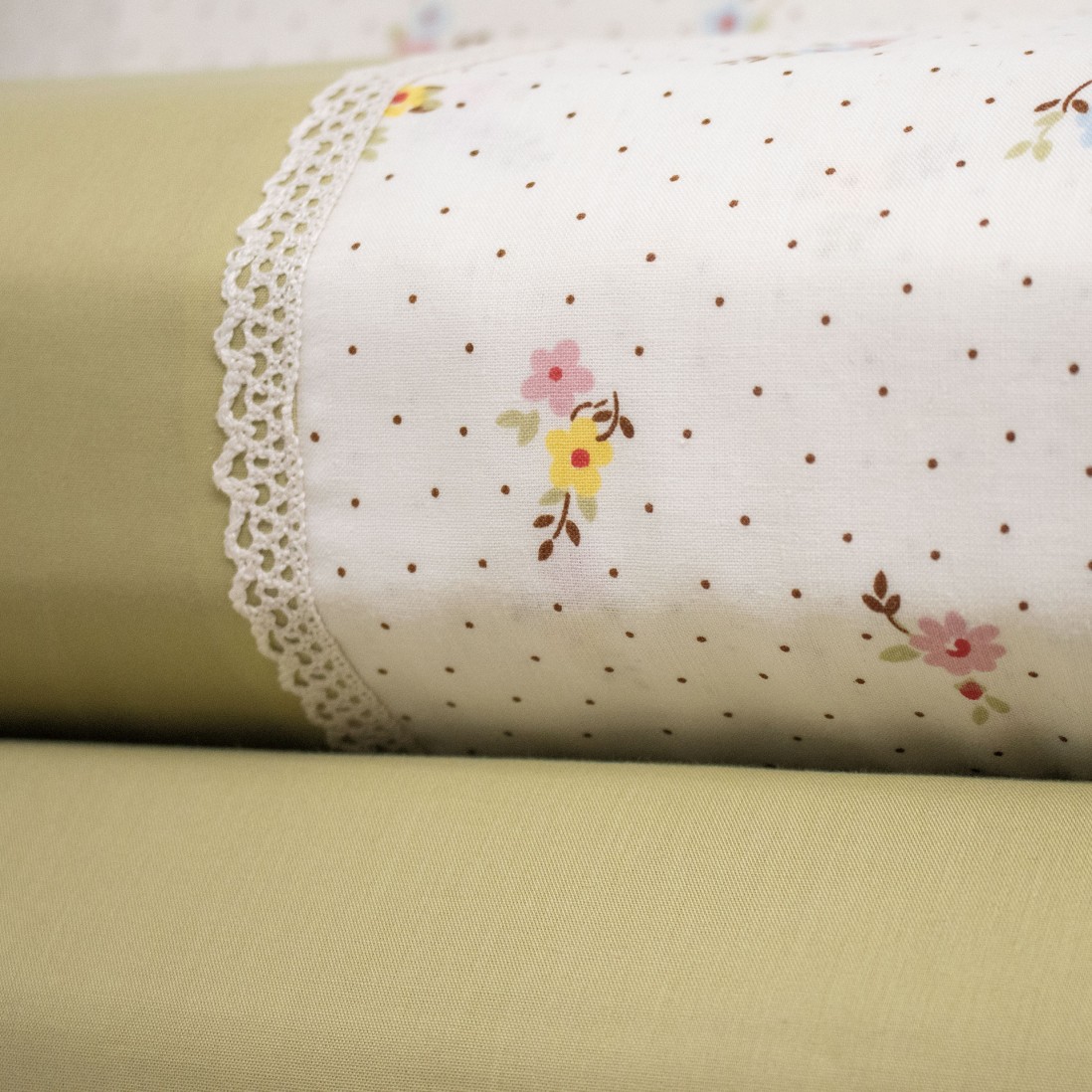 Maria 100% Cotton 4 Piece Double Bed Set Green