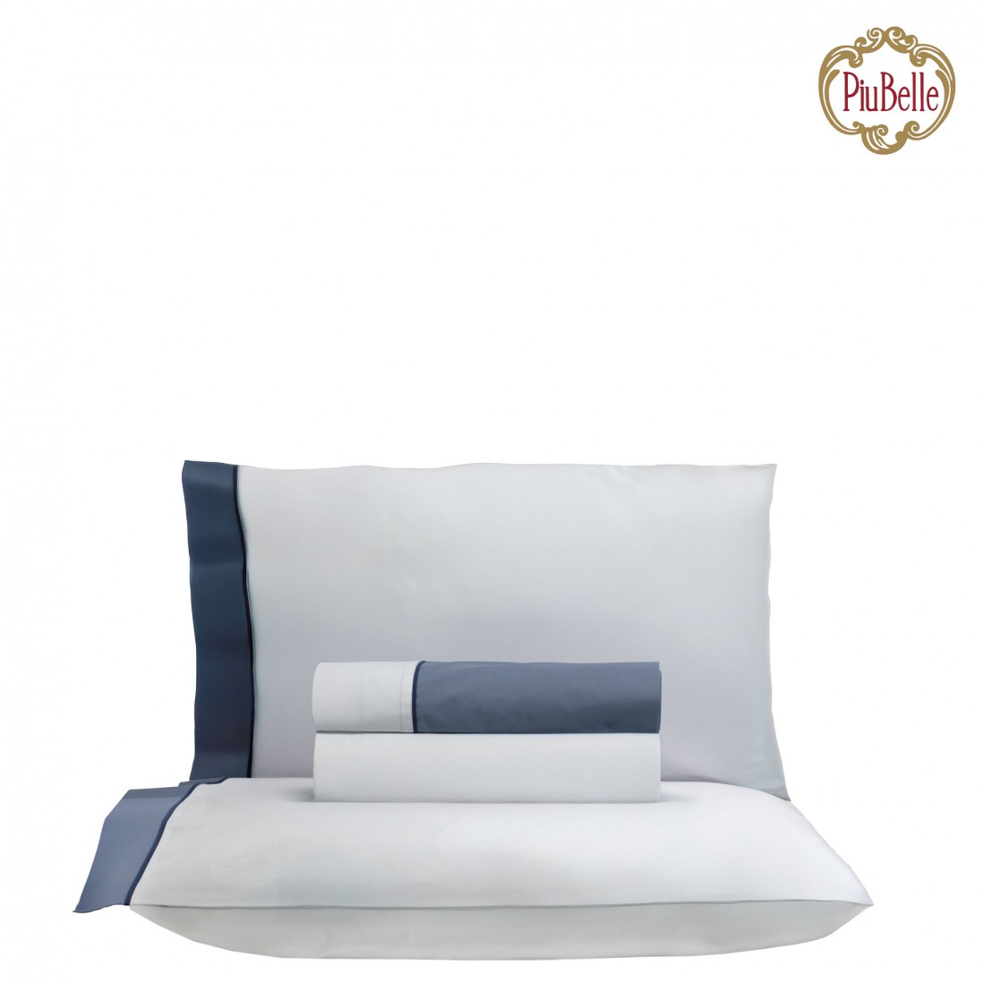 Cibele 100% Cotton 4 Piece Double Bed Set Azul