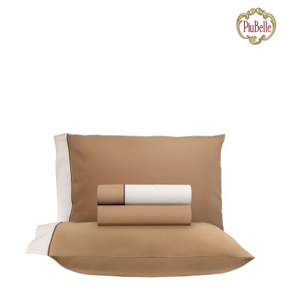 Cibele 100% Cotton 4 Piece Double Bed Set Brown