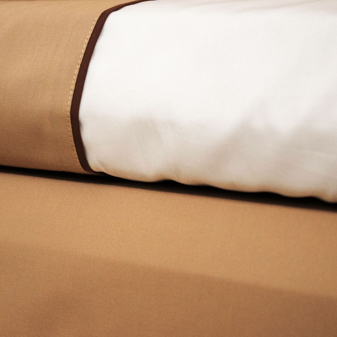 Cibele 100% Cotton 4 Piece Double Bed Set Brown