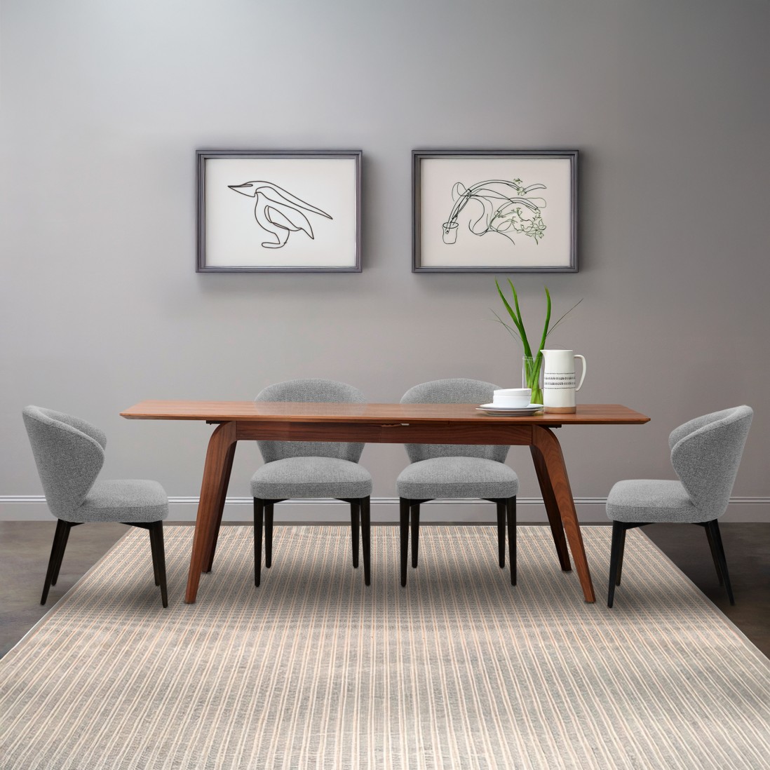 Silla de Comedor de Tejido Annecy Gris