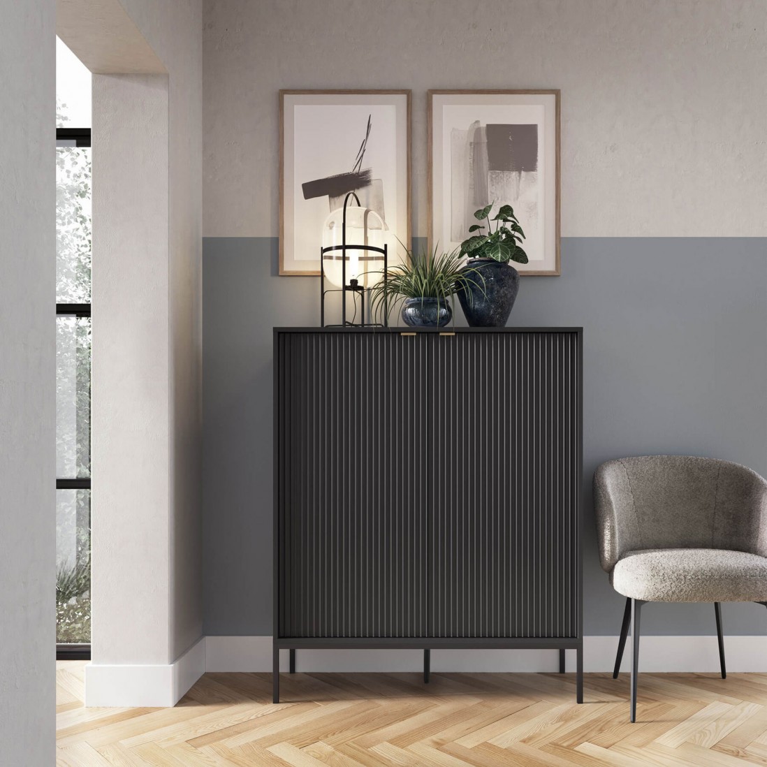 Wooden 2-Door Sideboard Virgo Black