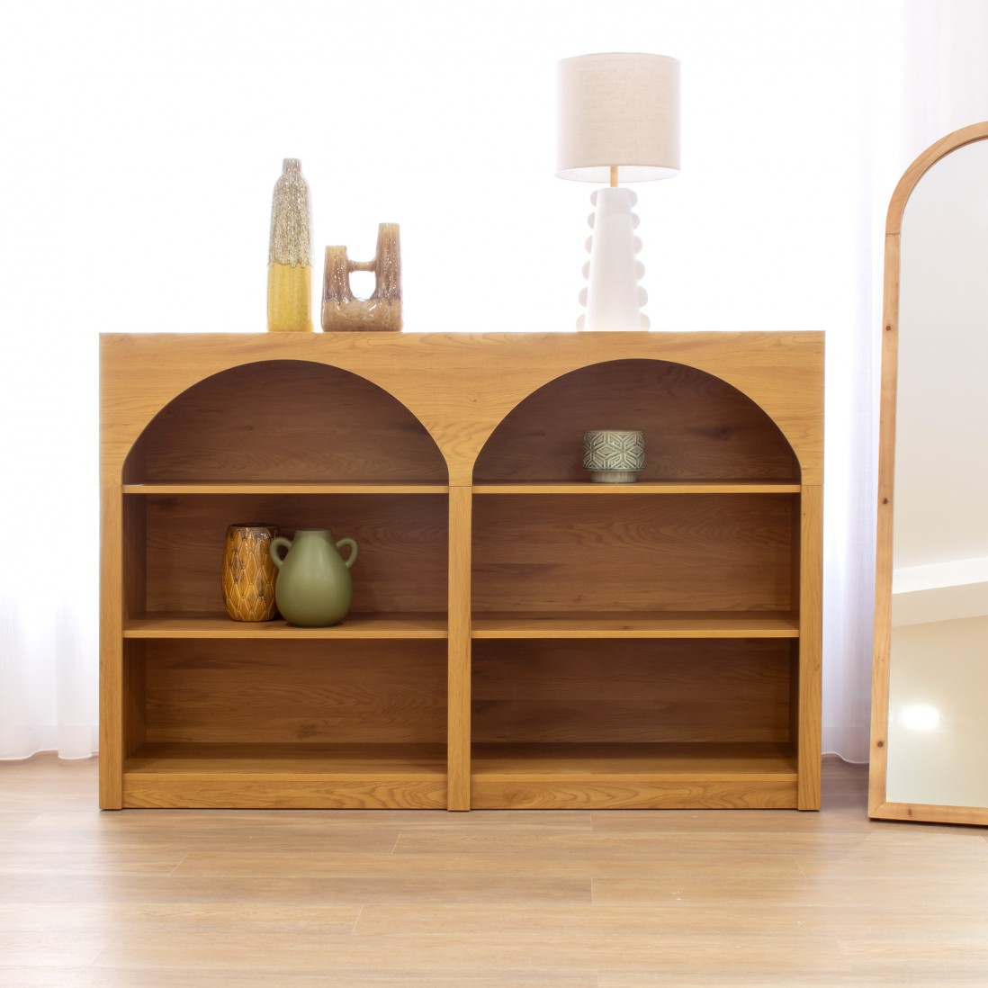 Wooden Bookcase with 6 Shelves Sagitta Brown